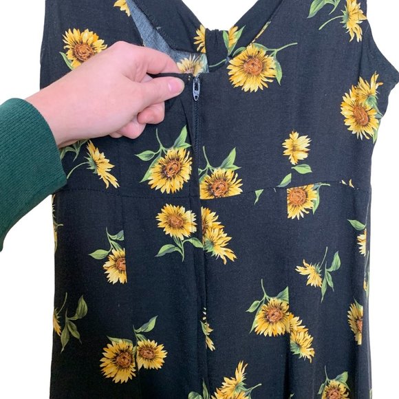 I.N. San Francisco Sundress Sunflower Mini Dress Tie Front Sleeveless Size 7 - Picture 10 of 10